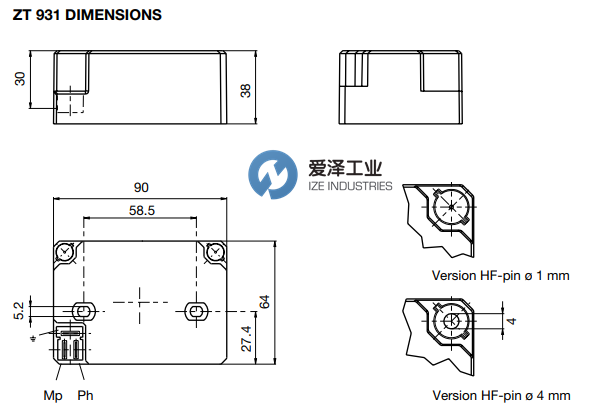 HONEYWELL點(diǎn)火變壓器ZT931 愛(ài)澤工業(yè) ize-industries (2).png