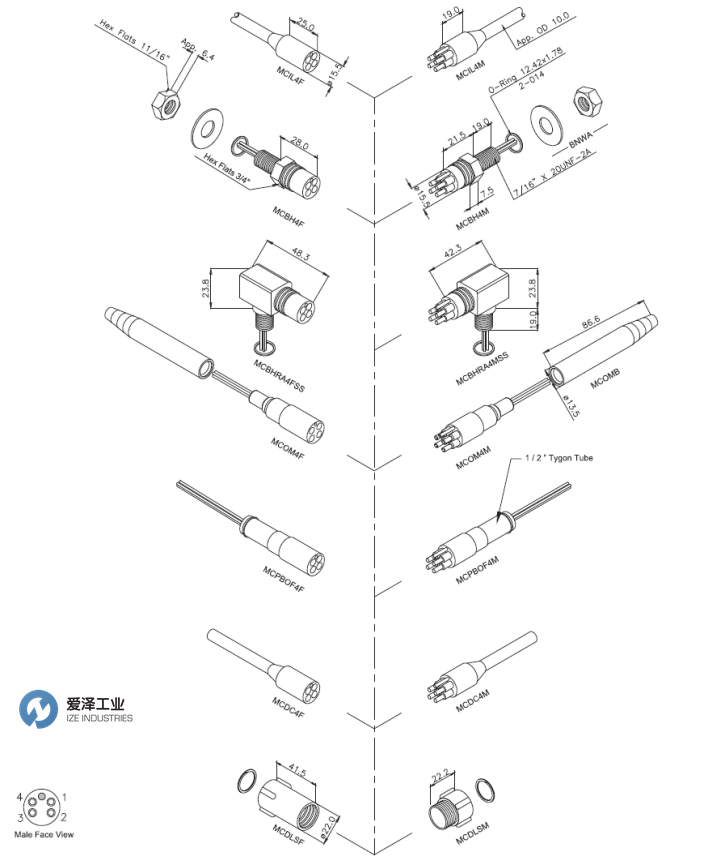 SUBCONN水密連接器4芯 愛澤工業(yè) izeindustries.png