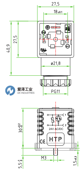 HTP電磁閥插頭G1TU2VL1 愛澤工業(yè) ize-industries (2).png