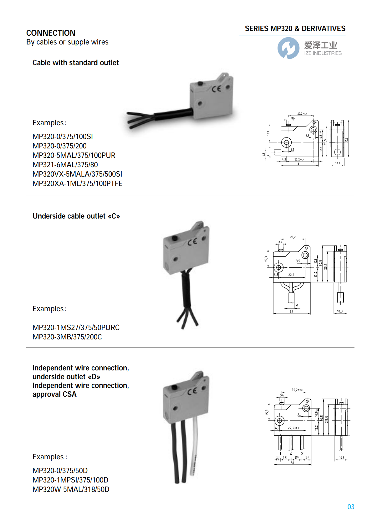 MICROPRECISION微動開關(guān)MP320系列 愛澤工業(yè) izeindustries (3).png