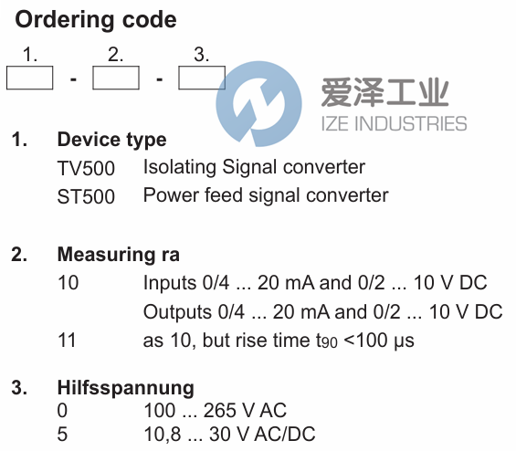 MARTENS隔離轉(zhuǎn)換器TV500-10-0 AC230V 愛澤工業(yè) ize-industries (2).png