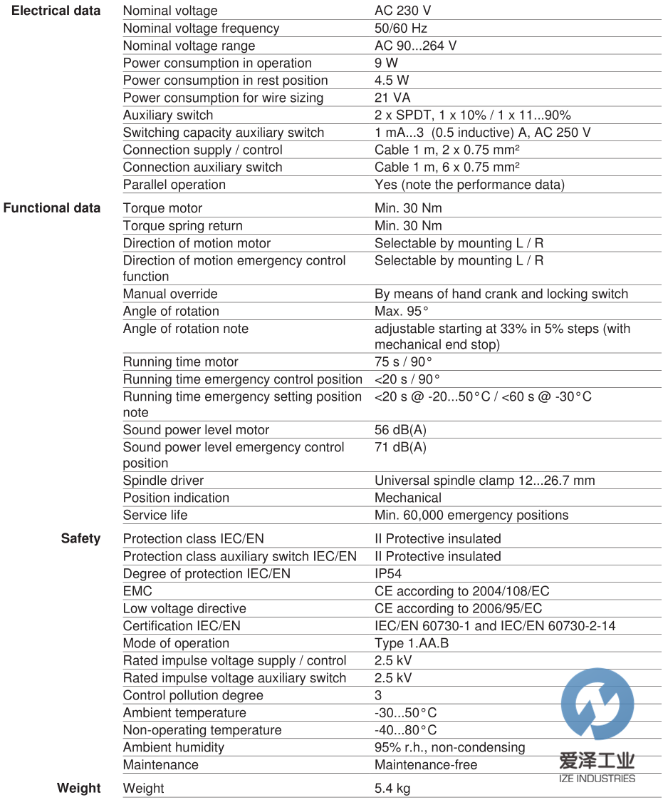 BELIMO風(fēng)閥執(zhí)行器EF230A-S2 愛澤工業(yè)izeindustries (2).png