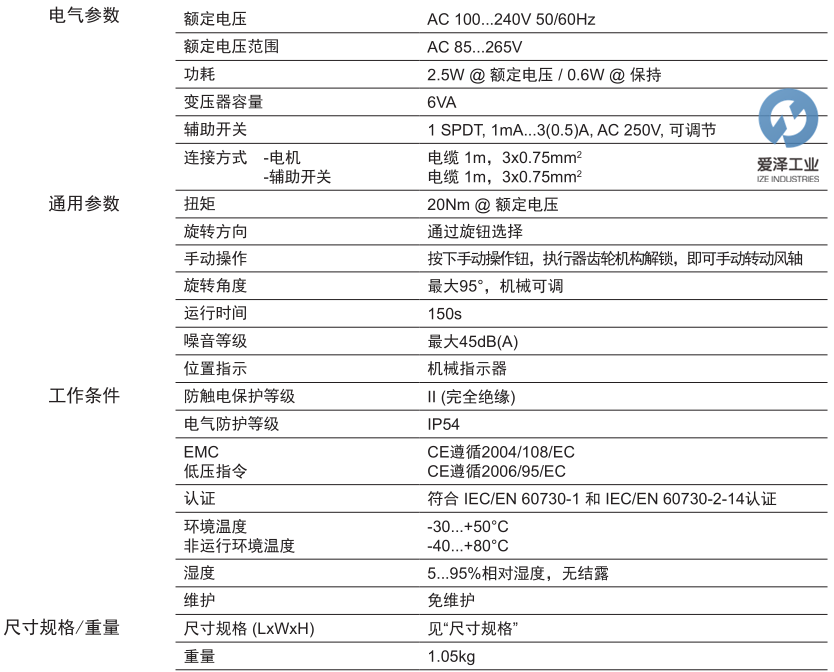 BELIMO風(fēng)閥執(zhí)行器SM230A-S 愛澤工業(yè)izeindustries (1).png