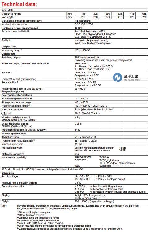 HYDAC液位開關(guān)HNS3000系列 愛澤工業(yè) izeindustries（1）.jpg