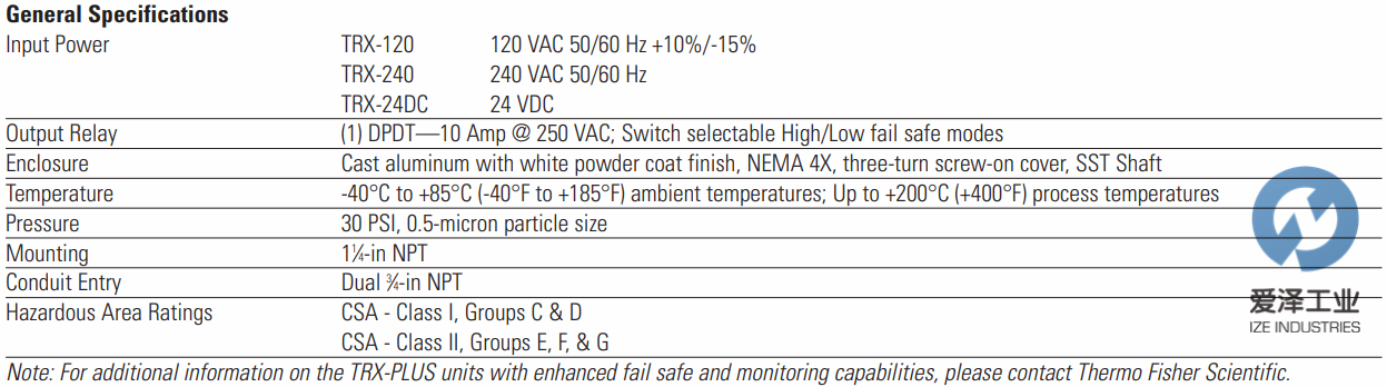 THERMO RAMSY液位控制器TRX-240 愛(ài)澤工業(yè)ize-industries.png